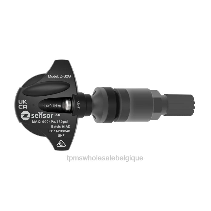 Capteur TPMS Universel | 2VL61016 Capteur TPMS de remplacement d'origine Volvo - oe p/n lr018861 fréquence 433 MHz tige de valve en métal - gris foncé